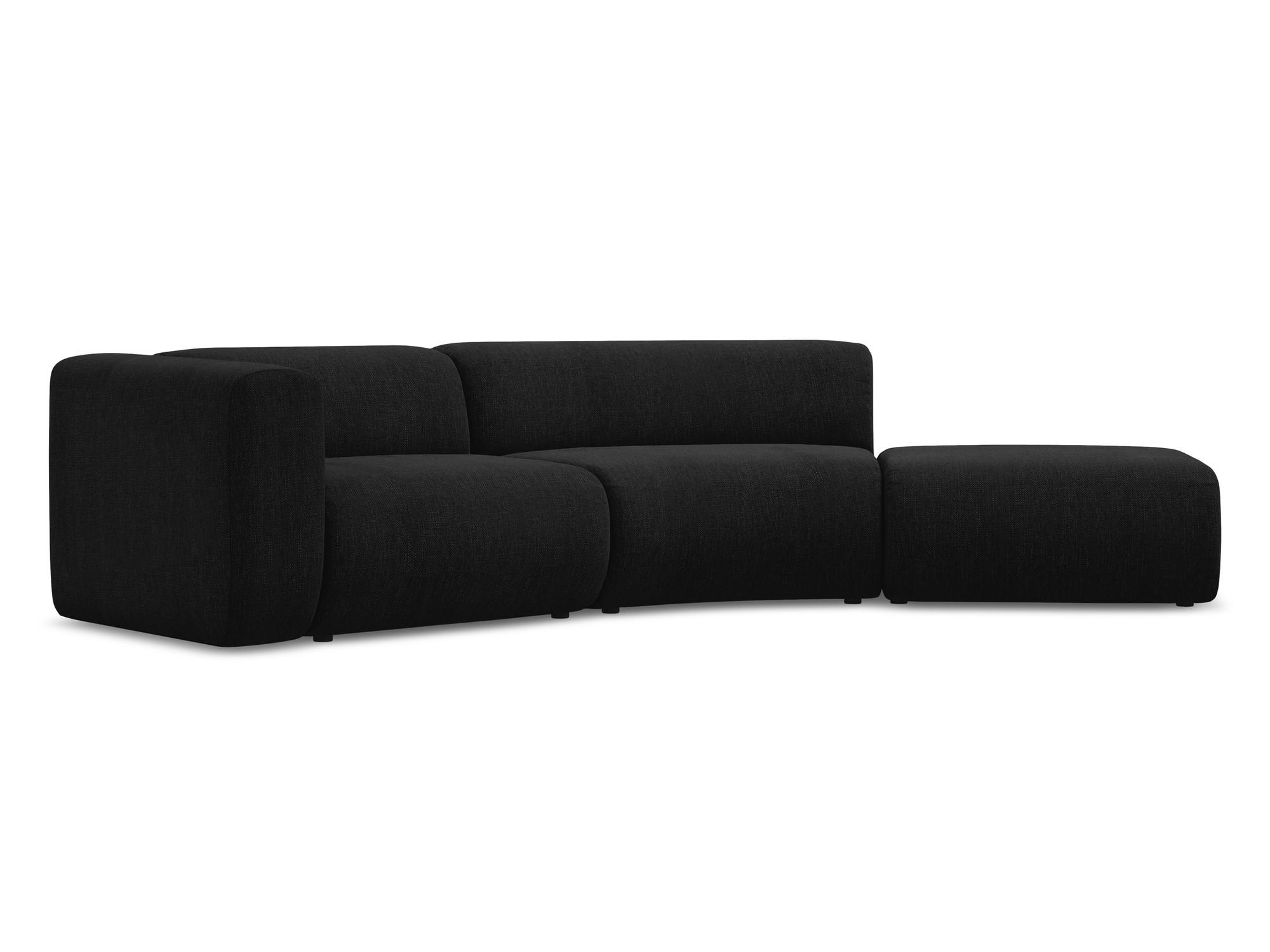 4-SITZER-SOFA Chenille Stoff Schwarz - Schwarz, Kunststoff/Textil (335/70/166cm) - Makamii