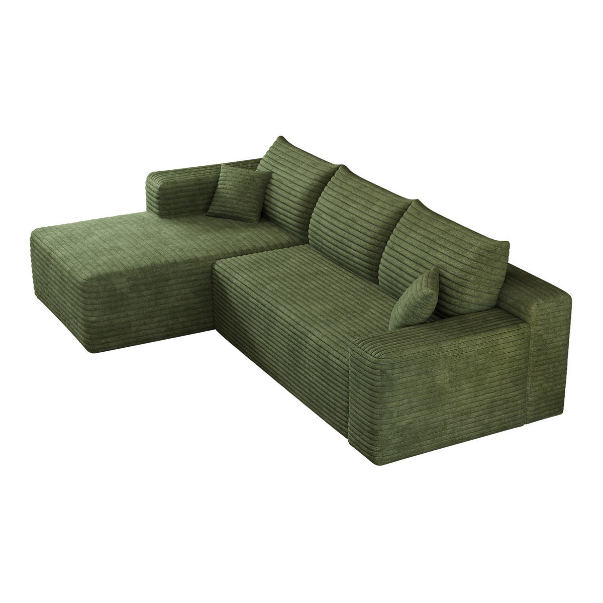 ECKSOFA 241/151/58 cm grün aus Stoff ohne Montage - Grün, Textil (151/241cm) - OKWISH