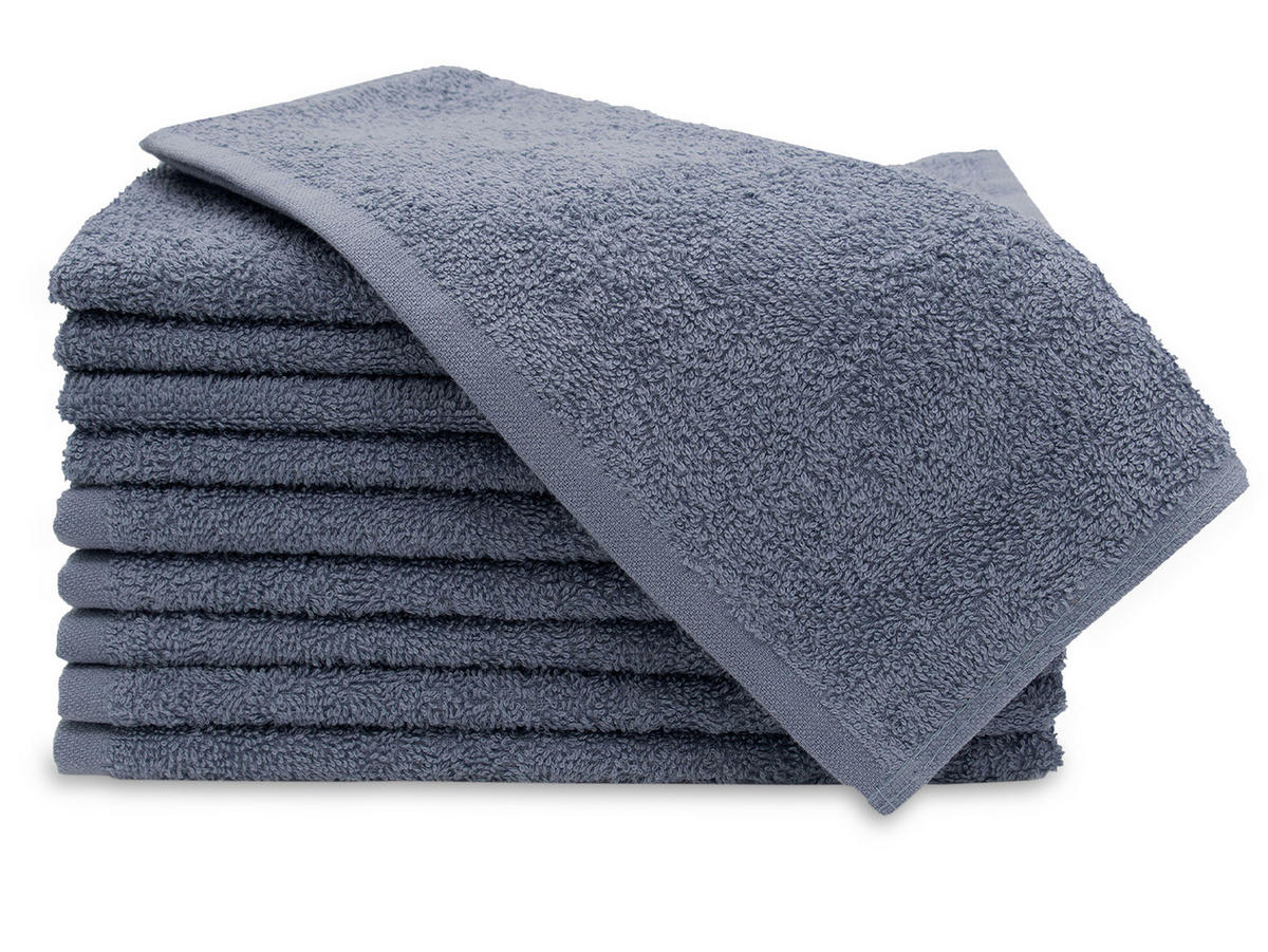 GÄSTETÜCHER, 10er-Set, 30x50 cm, 100% Baumwolle, Grau - Grau, Textil (30/50cm) - Zollner