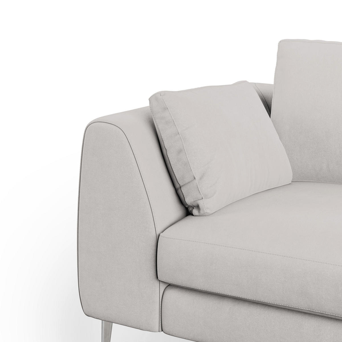 LINEARSOFA Plano - Hellgrau, Textil (196/86/102cm) - Divani.store