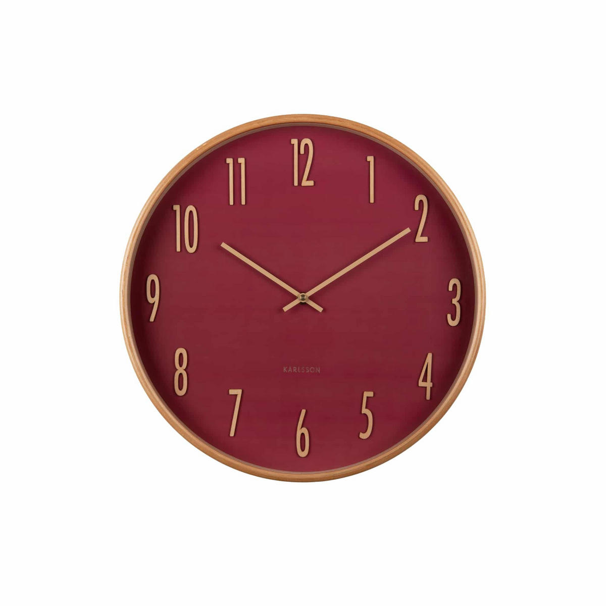 WANDUHR Gracil Rot 40/5/40 cm - Rot, Holzwerkstoff (5/40/40cm) - Karlsson