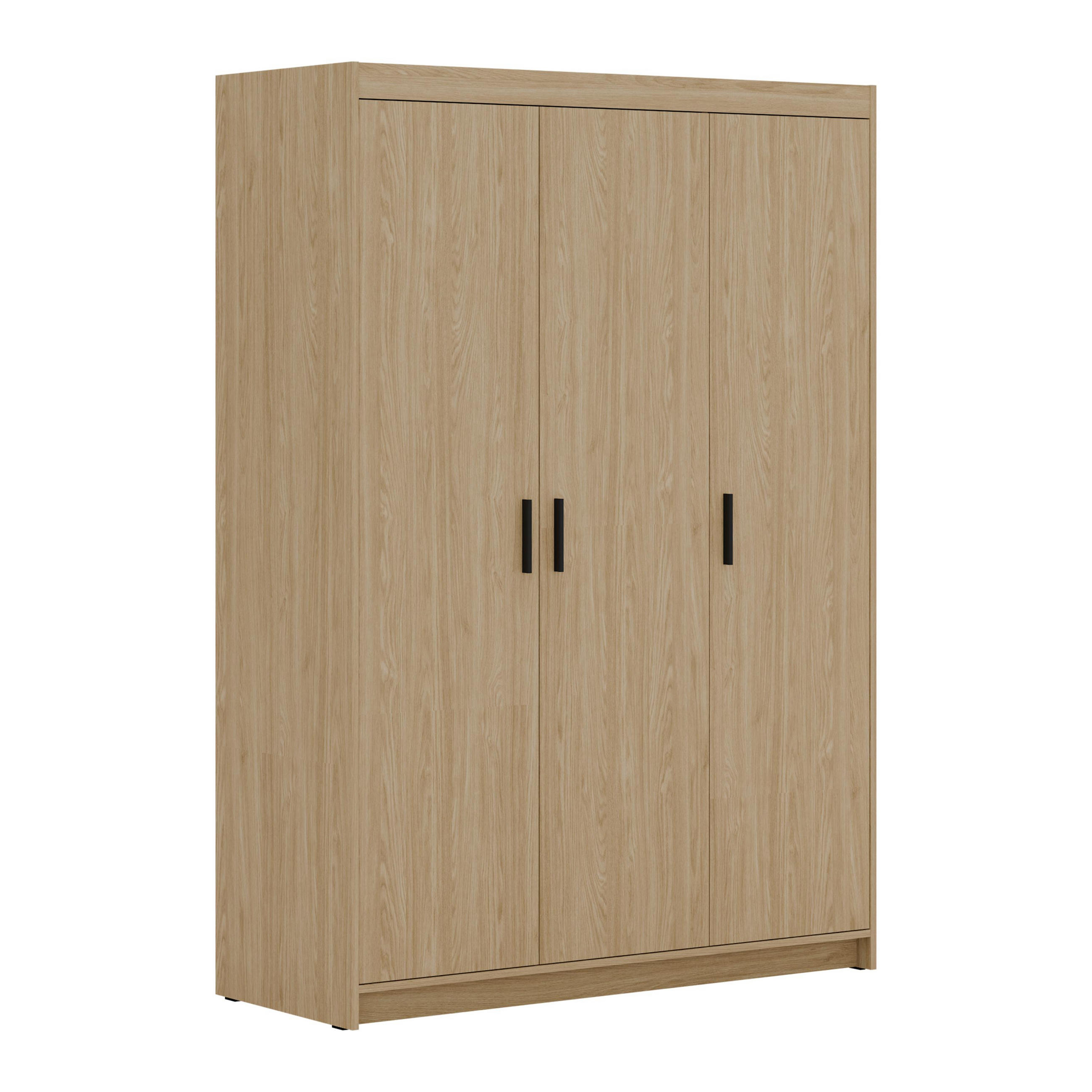 KLEIDERSCHRANK Storicos Geölte Eiche 133/190,5/53 cm - Modern 3-türig - Eichefarben, Holzwerkstoff/Kunststoff (133/190.5/53cm) - AX Living