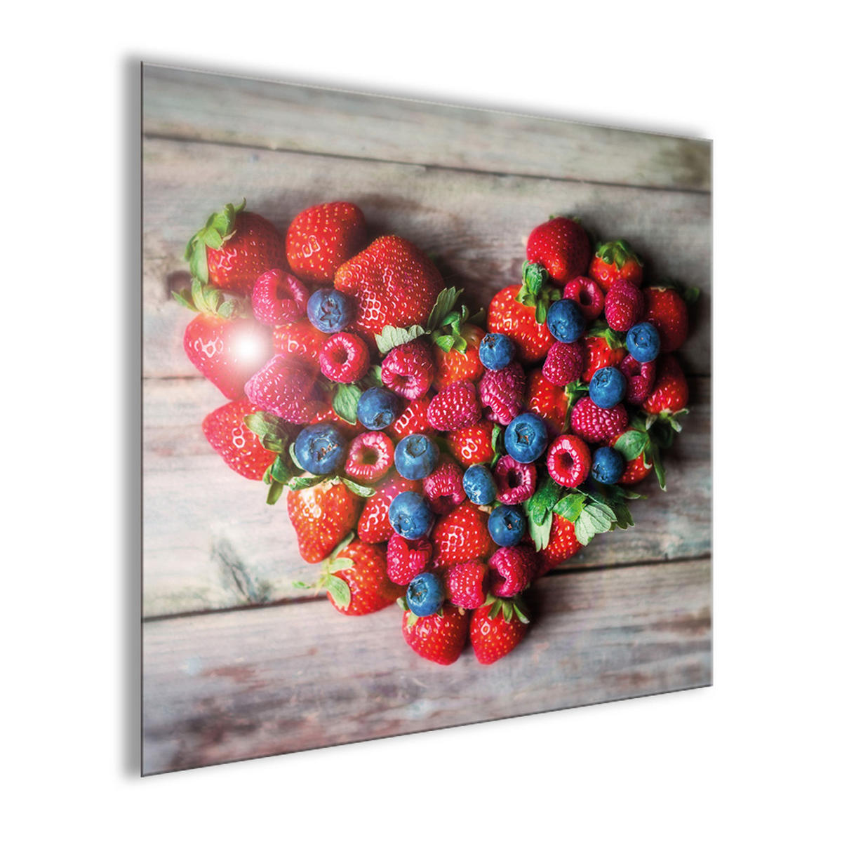 GLASBILD 50x50 cm Küche Beeren rot - Rot/Braun, Glas (50/50cm) - artissimo
