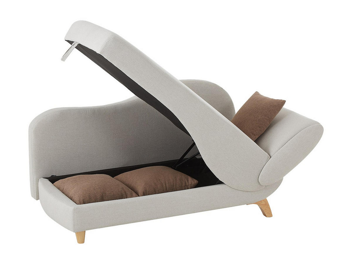 RECAMIERE mit Schlaffunktion - 1 -Sitzer - Polyester - beige - PENELOPE - Beige, Textil (160/81/80cm) - Vente-Unique