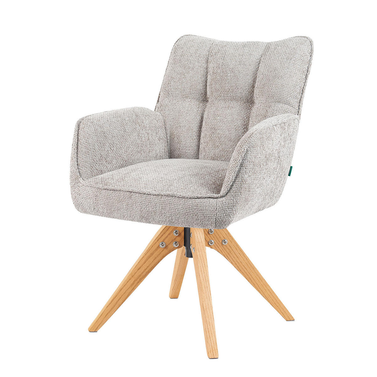 DREHSTUHL Mika-Theo - Honigeiche/Hellgrau, Eichenholz/Holz (59/84/66cm) - DUBI Möbel