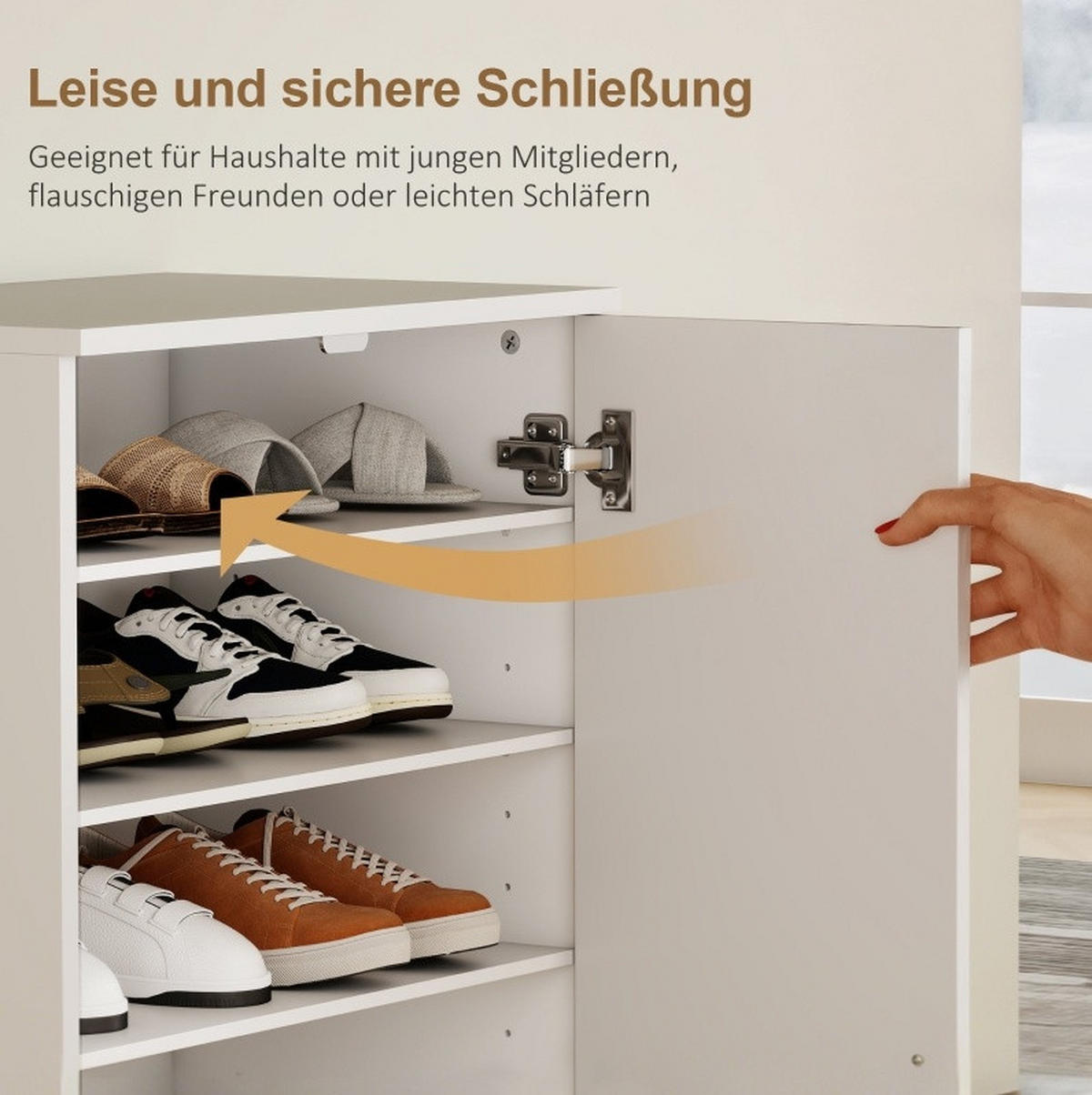SCHUHSCHRANK 55/108/35 cm Weiß aus Holz mit verstellbaren Regalen - Weiß, Holz (55/108/35cm) - OKMYHOME