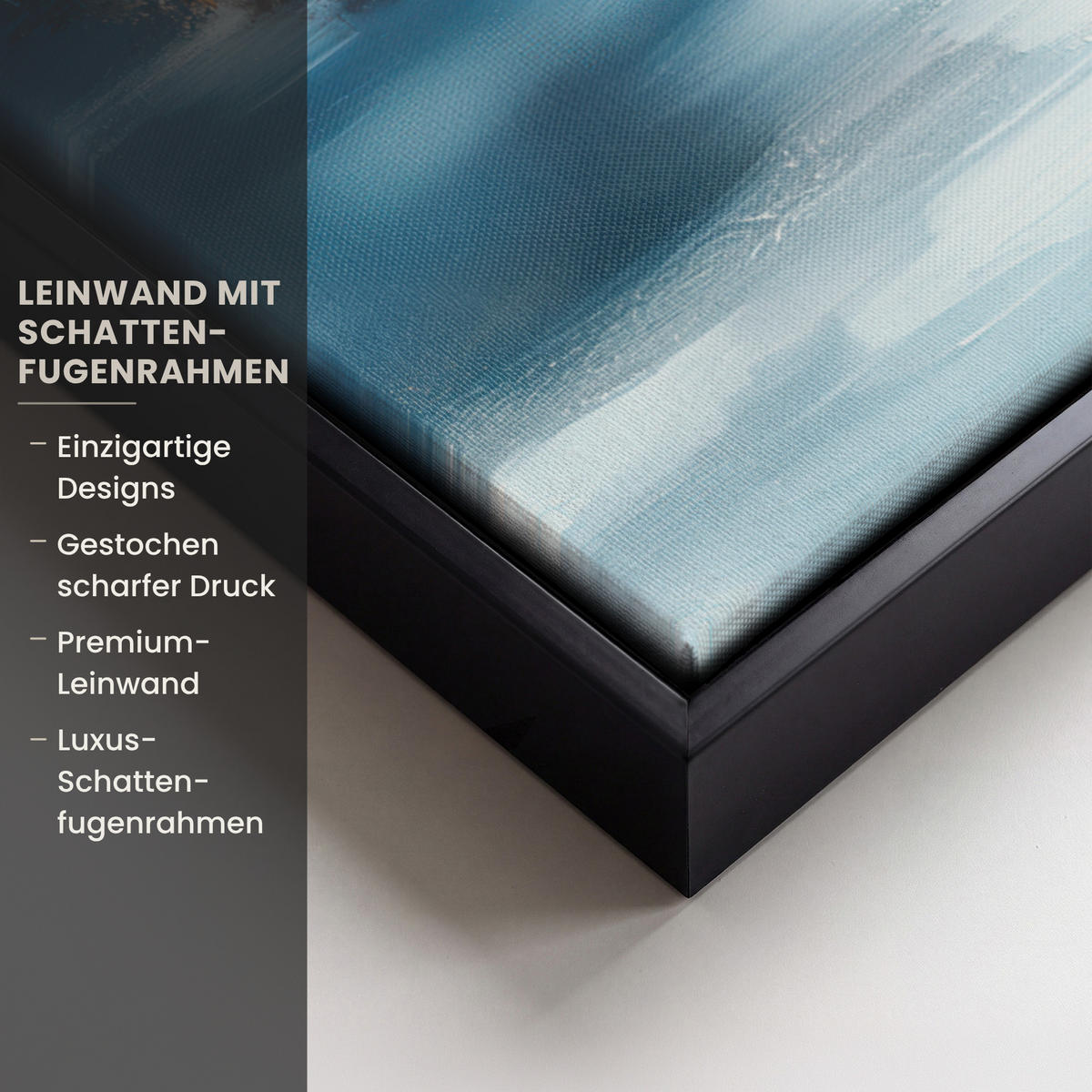 LEINWAND Bilder mit Rahmen - Wald – Winter – Natur – Abstrakt – Schnee - 60x80 - Weiß, Textil (60/80cm) - MuchoWow