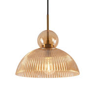HÄNGELEUCHTE Ysolde, Bernstein und Messing, 28cm - Goldfarben, Glas (132/30/28cm) - KOSILUM