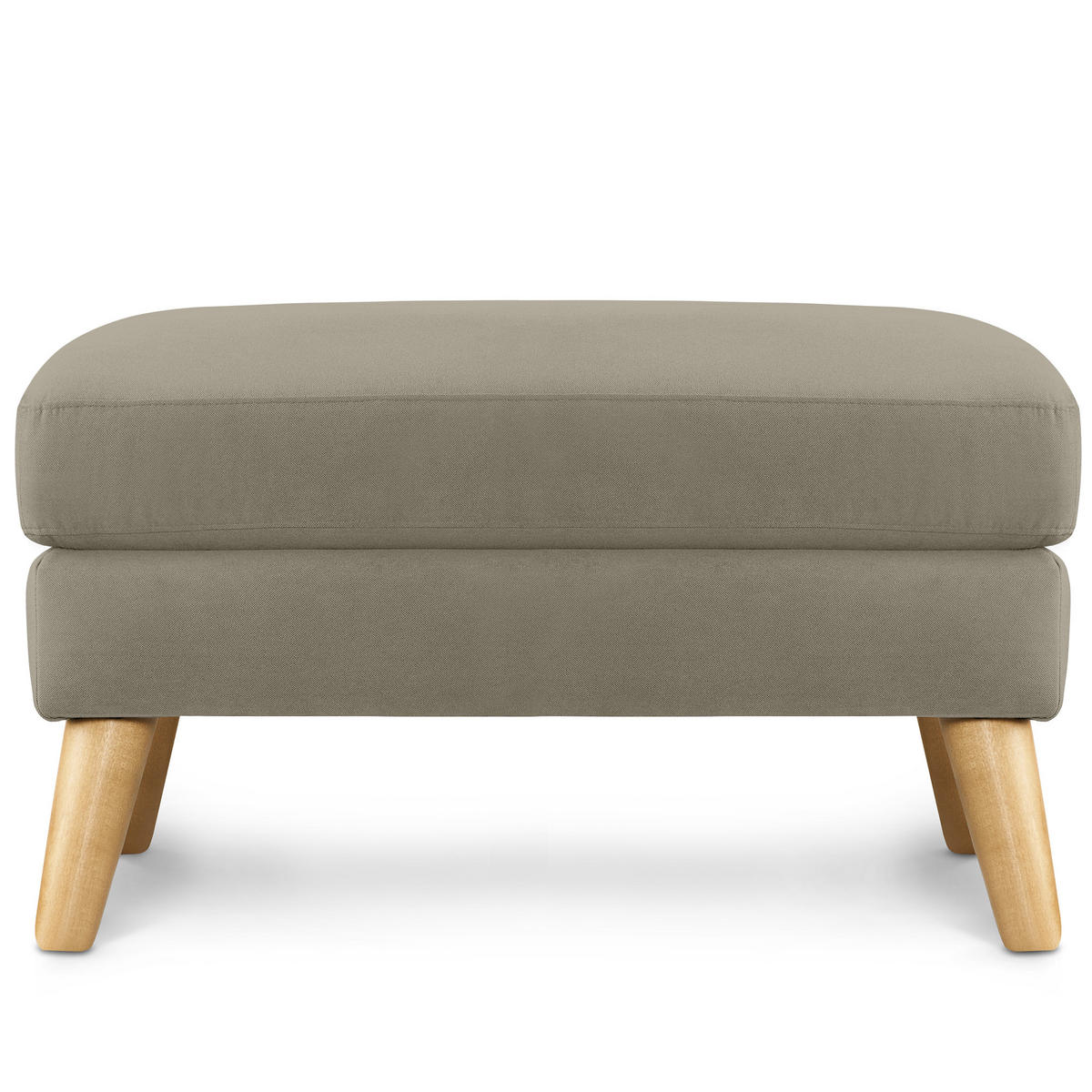 SITZHOCKER TAGIO Pouffe, beige - Beige/Braun, Buchenholz/Textil (65/46/80cm) - KONSIMO®