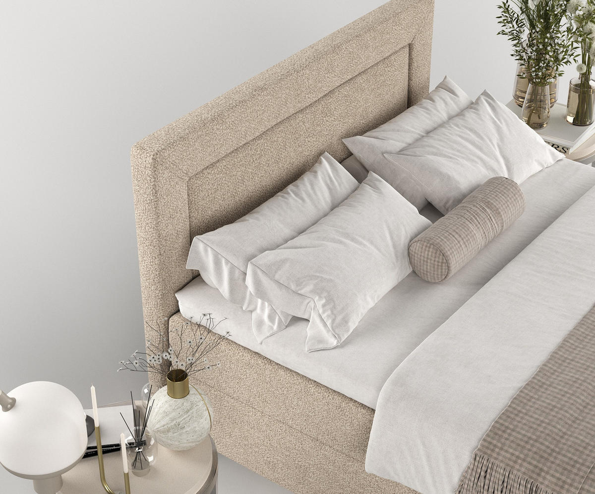 BOXBETT Nea Beige 200/200 cm - Beige/Schwarz, Holz/Holzwerkstoff (200/200cm) - Maison de Reve