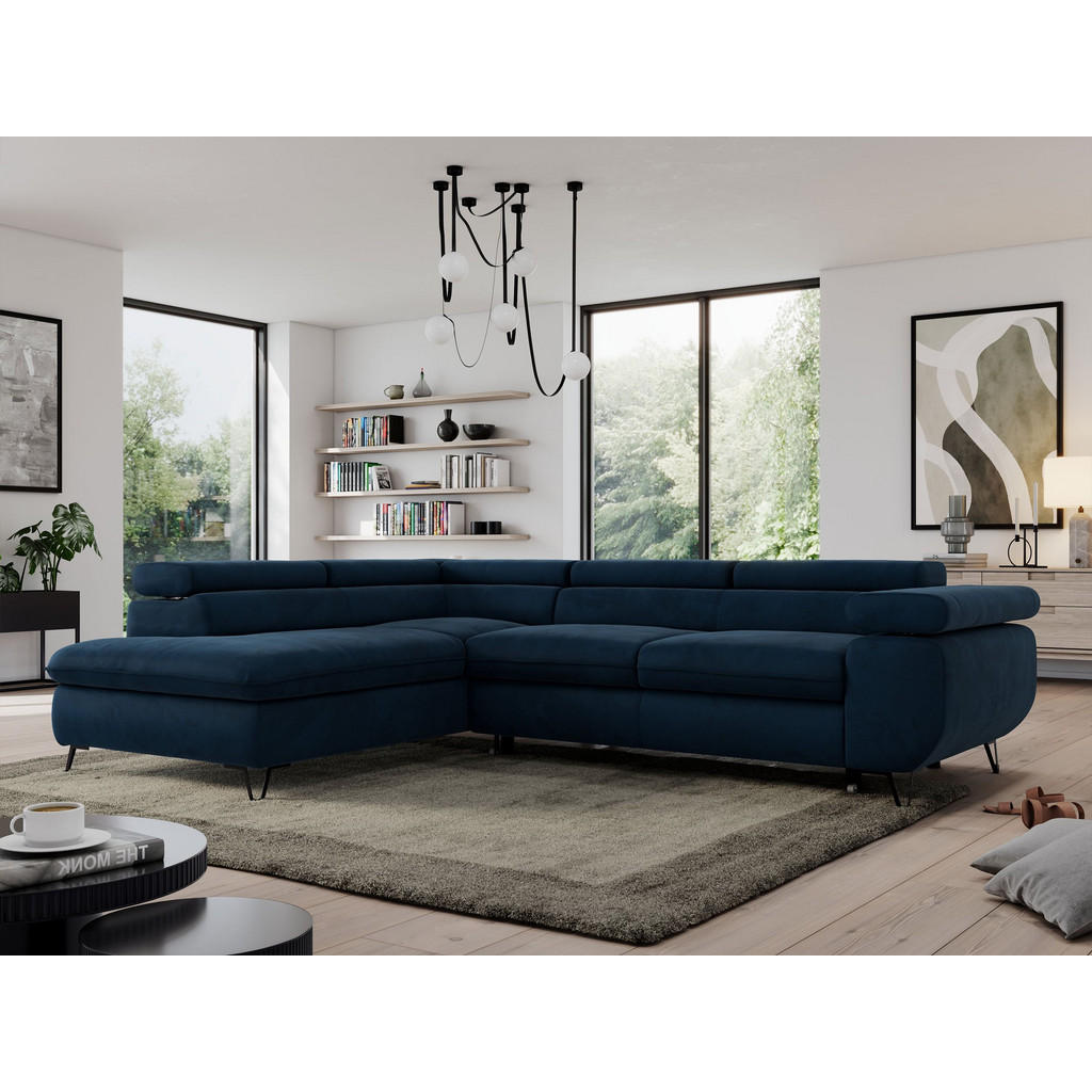 Thumbnail - MKS Ecksofa, Dunkelblau, Textil, 3-Sitzer, L-Form,L-Form, 273x208 cm, Oeko-Tex®, Wohnzimmer, Sofas & Couches, Wohnlandsc...