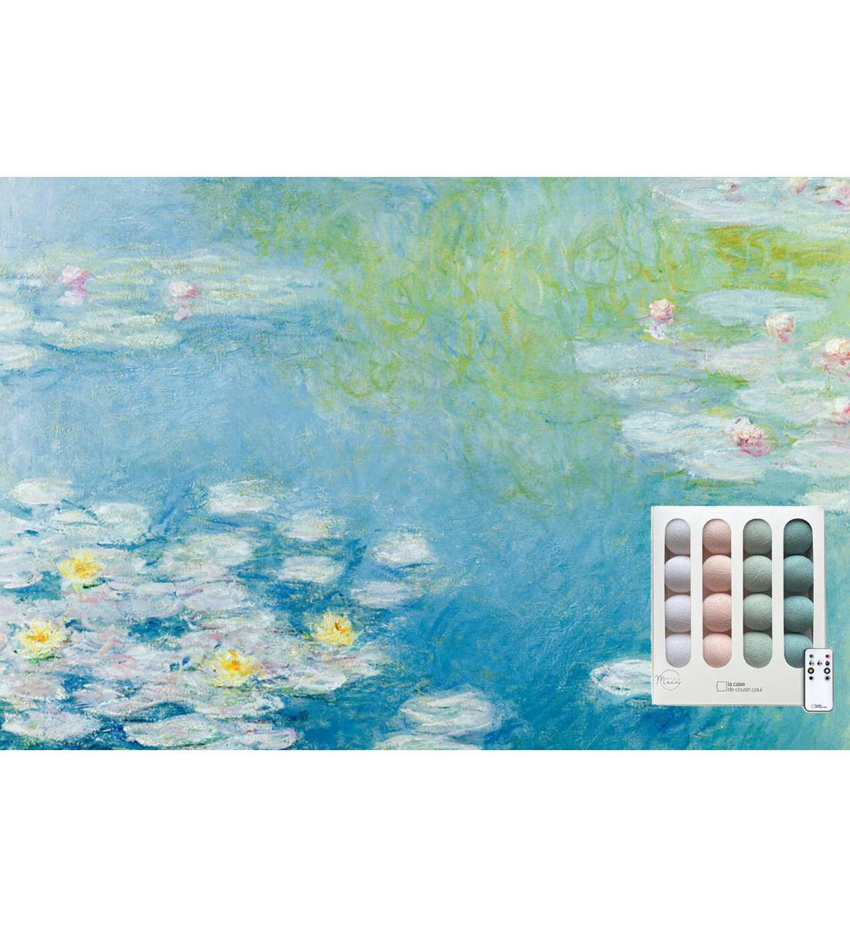 LICHTERKETTE LED Boxen - Nymphéas - Pastellfarben - Hellblau, Textil (165cm) - La case du cousin paul