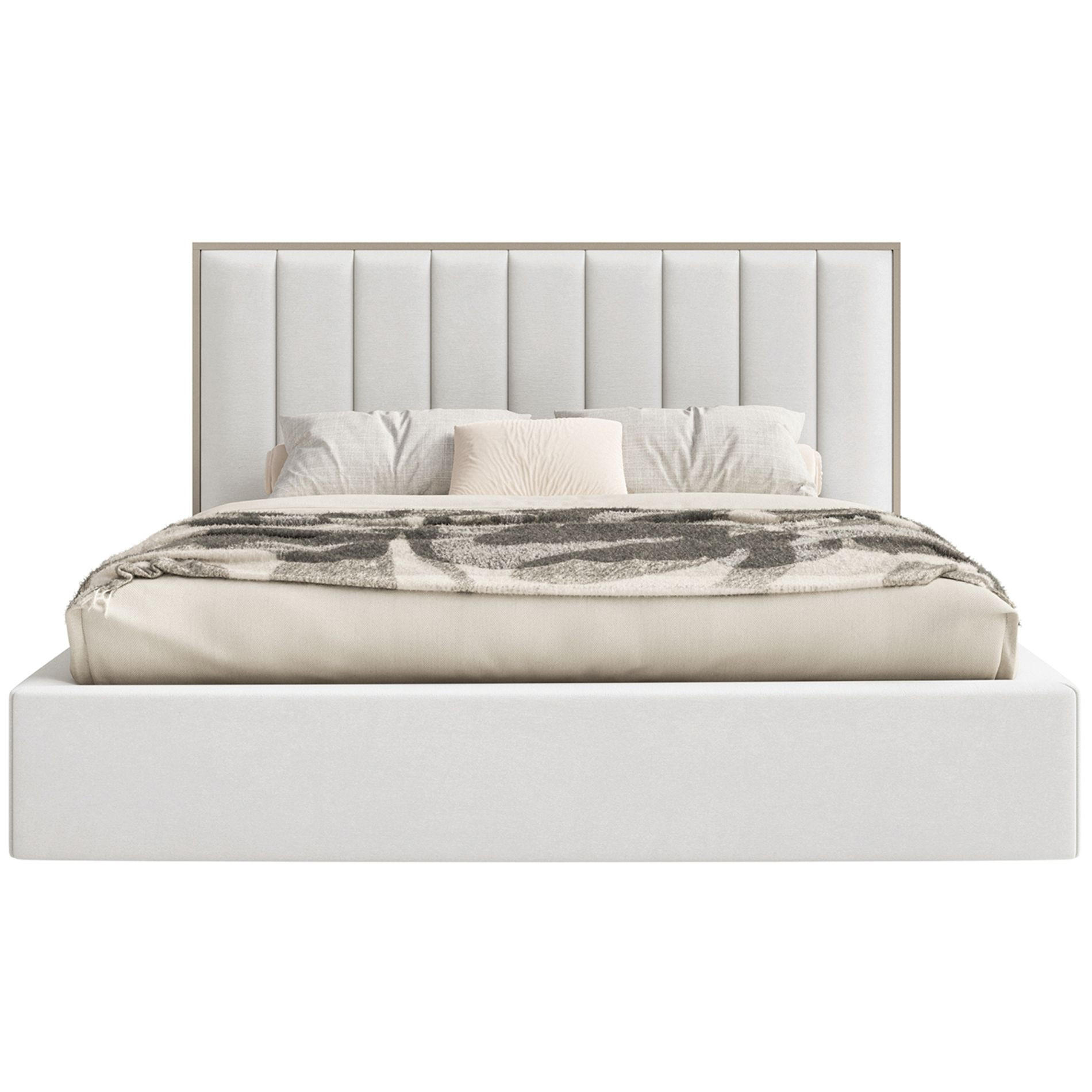 POLSTERBETT Togents Weiß mit Veloursbezug und LED, 160x200 cm - Weiß, Textil (160/200cm) - Selsey