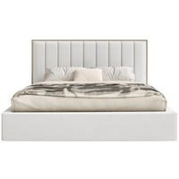 POLSTERBETT Togents Weiß mit Veloursbezug und LED, 180x200 cm - Weiß, Textil (180/200cm) - Selsey