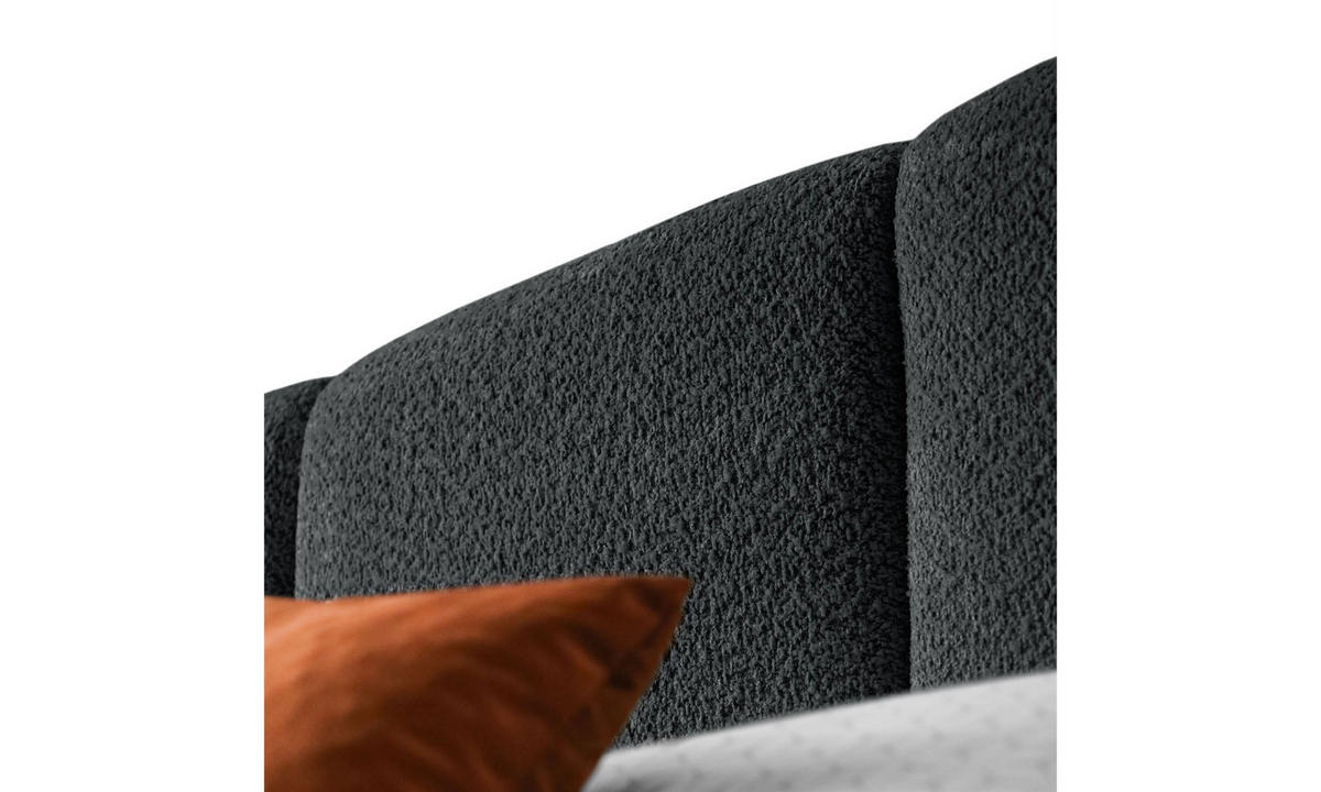 POLSTERBETT ELENA 140x200 cm Schwarz (Anthology 19), 34 Holzlatten, Kopfteil 108 cm - Schwarz, Textil (140/200cm) - Lookway