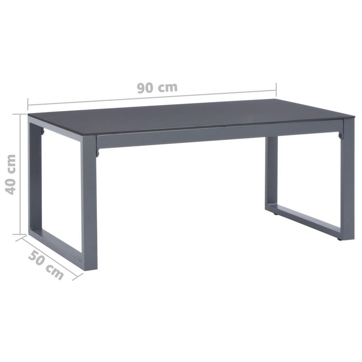 COUCHTISCH 90x50x40 cm Aluminium - Grau, Metall (50/1/40cm) - furnicato