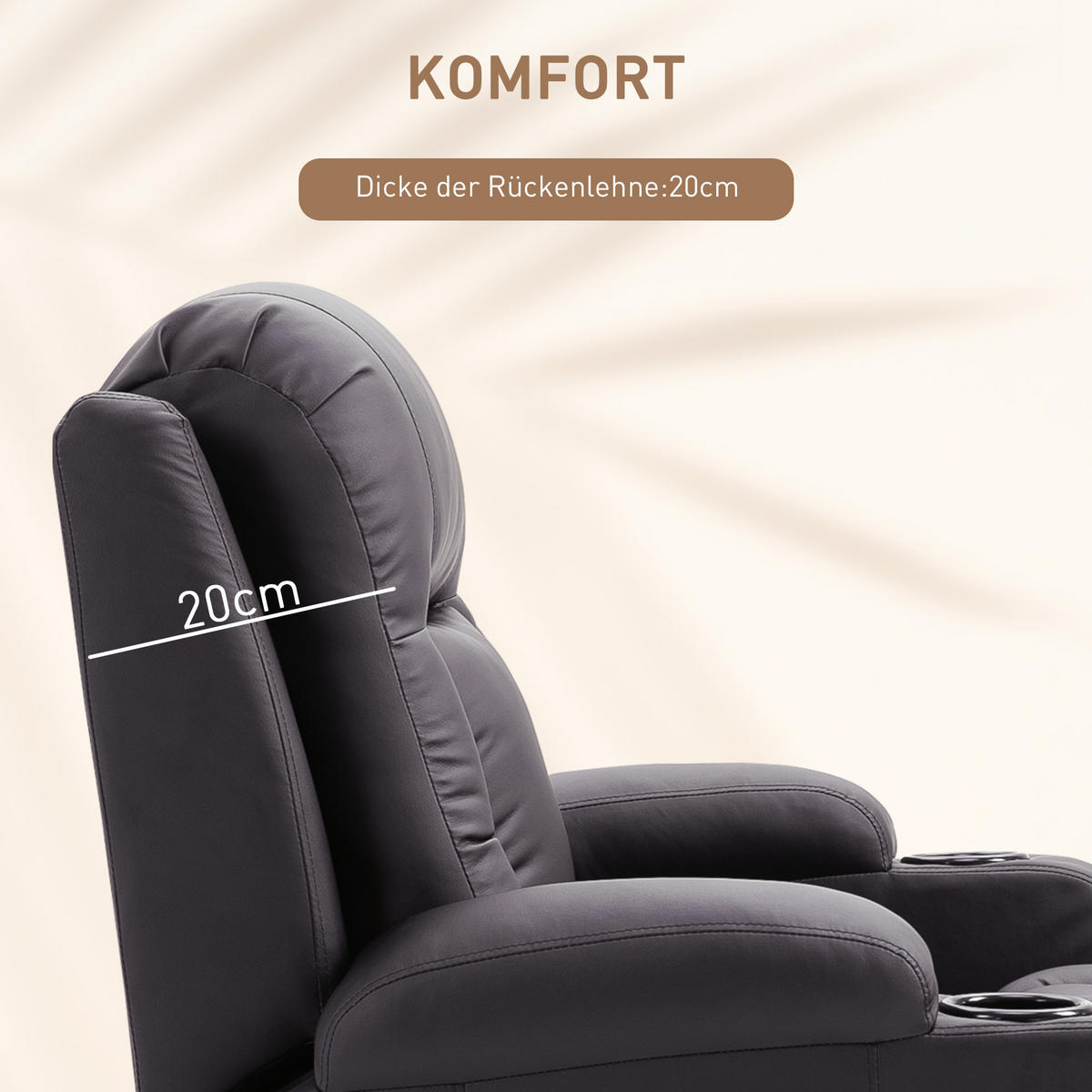 MASSAGESESSEL Kunstleder Braun - Braun, Leder (94/104/85cm) - HOMCOM
