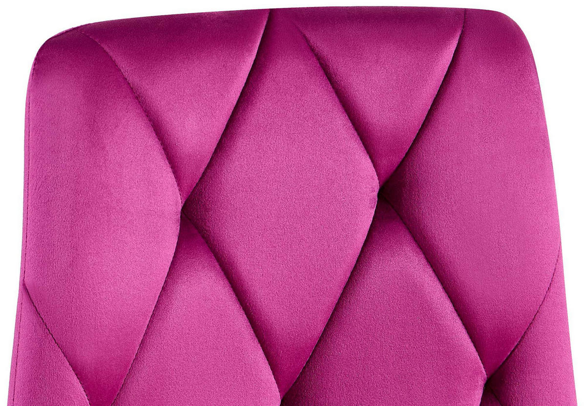 STUHL 2er Set Samt Lila - Lila/Schwarz, Textil/Metall (45/85/55cm) - CLP