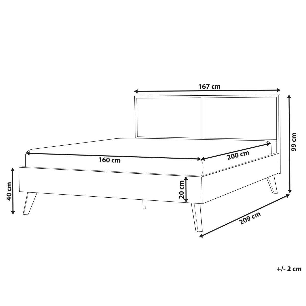 BETT mit Lattenrost 160/200 cm Braun Monpazier - Braun/Naturfarben, Holzwerkstoff (160/200cm) - Beliani