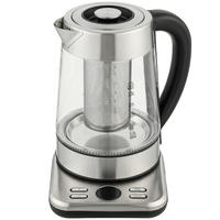 WASSERKOCHER Glas Edelstahl Silber - Silberfarben, Glas (21.4/26.3/21.7cm) - HOMCOM