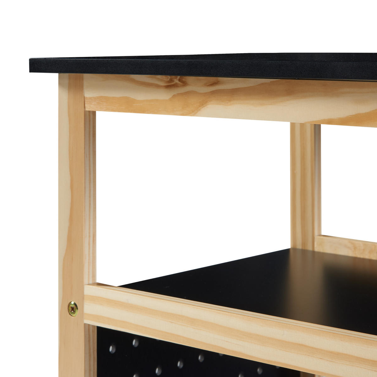 ROLLWAGEN Dønna - Schwarz/Naturfarben, Holzwerkstoff (51/61/36cm) - [en.casa]
