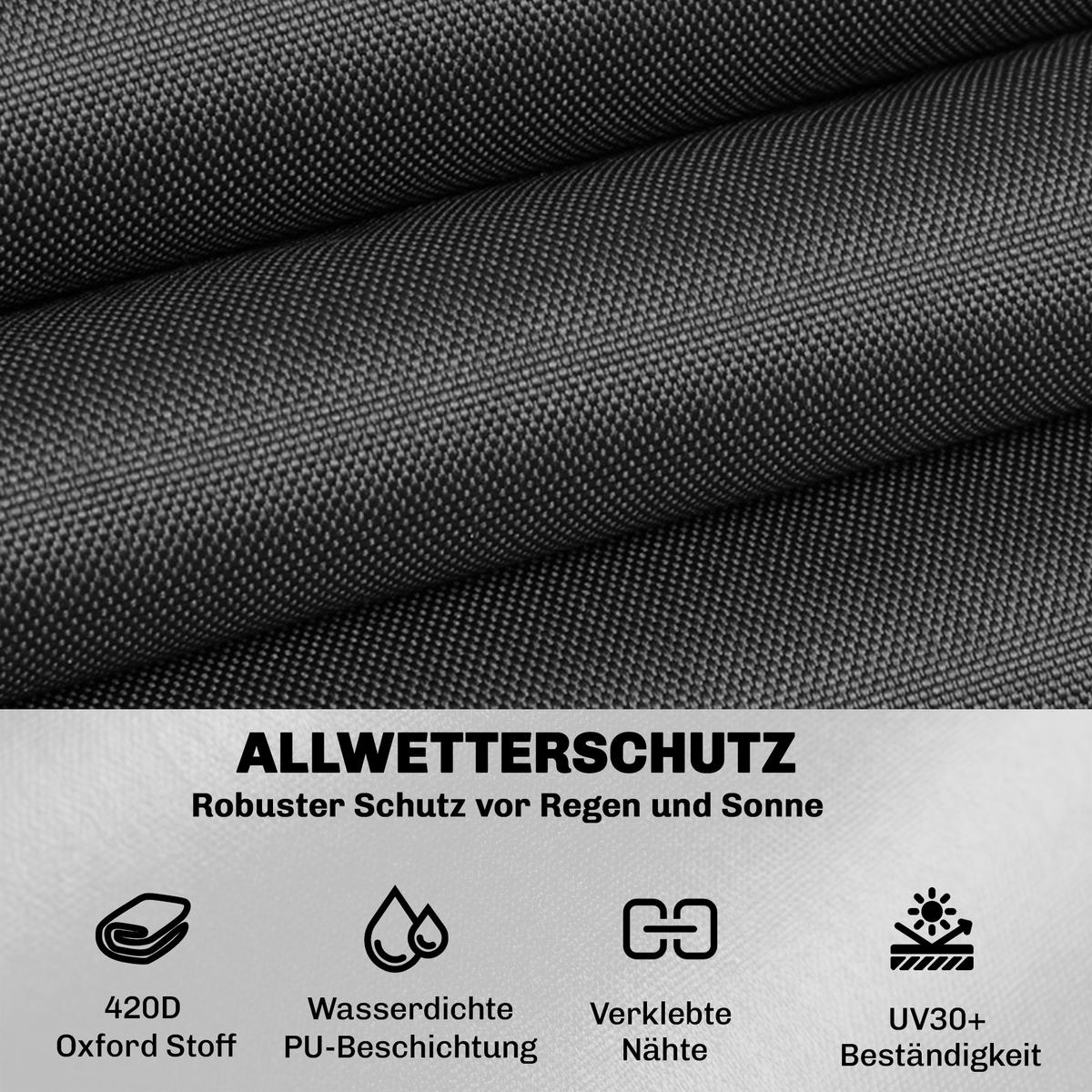 GARTENMÖBEL-ABDECKUNG Oxford-Stoff Schwarz - Schwarz, Textil (125/74/125cm) - Outsunny