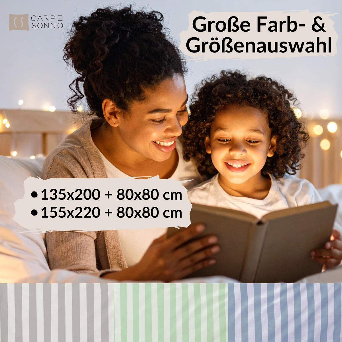 BETTWÄSCHE Biber 135x200 Grau gestreift Warmer Flanell Winter Bettbezug Streifen - Grau, Textil (135/200cm) - Carpe Sonno