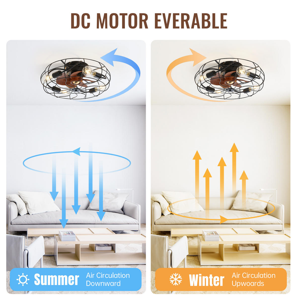 DECKENVENTILATOR DE-16317 20 Zoll Industrie mit Käfig & 7 Flügeln Schwarz - Schwarz, Kunststoff/Metall (50.8/50.8/25cm) - ComfortXL