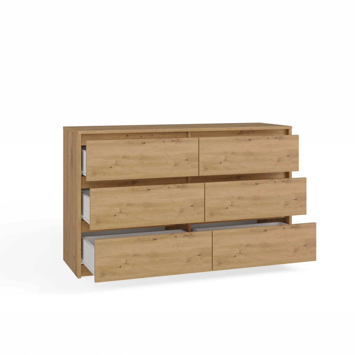 KOMMODE KARO 6 SCHUBLADEN K120 EICHE ARTISAN - Eiche Artisan, Holzwerkstoff (120/73.5/40cm) - CDF