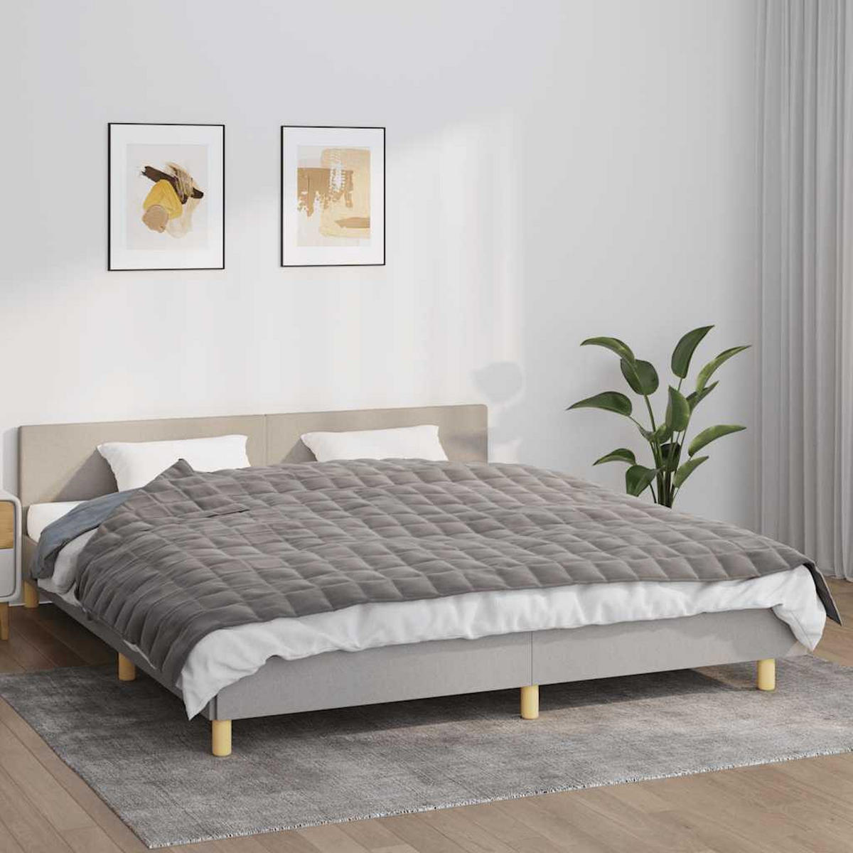 GEWICHTSDECKE Grau 155/220 Cm 11 Kg Stoff - Grau, Textil (150/220cm) - vidaXL