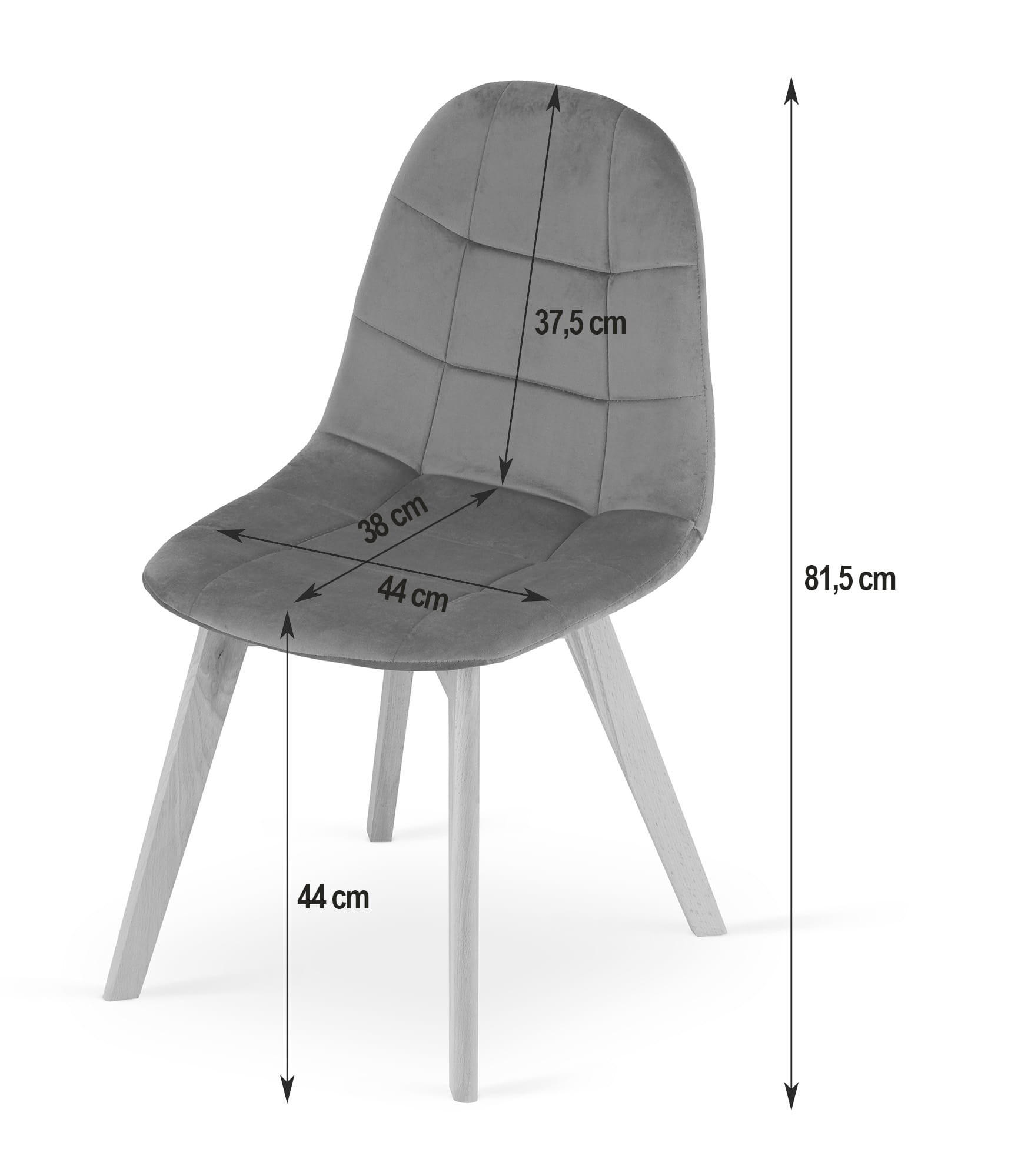 STUHL SORANO 4-er Set, Rosa, mit Samtstoff gepolstert - Rosa, Holz/Textil (45/82/54cm) - Komodee