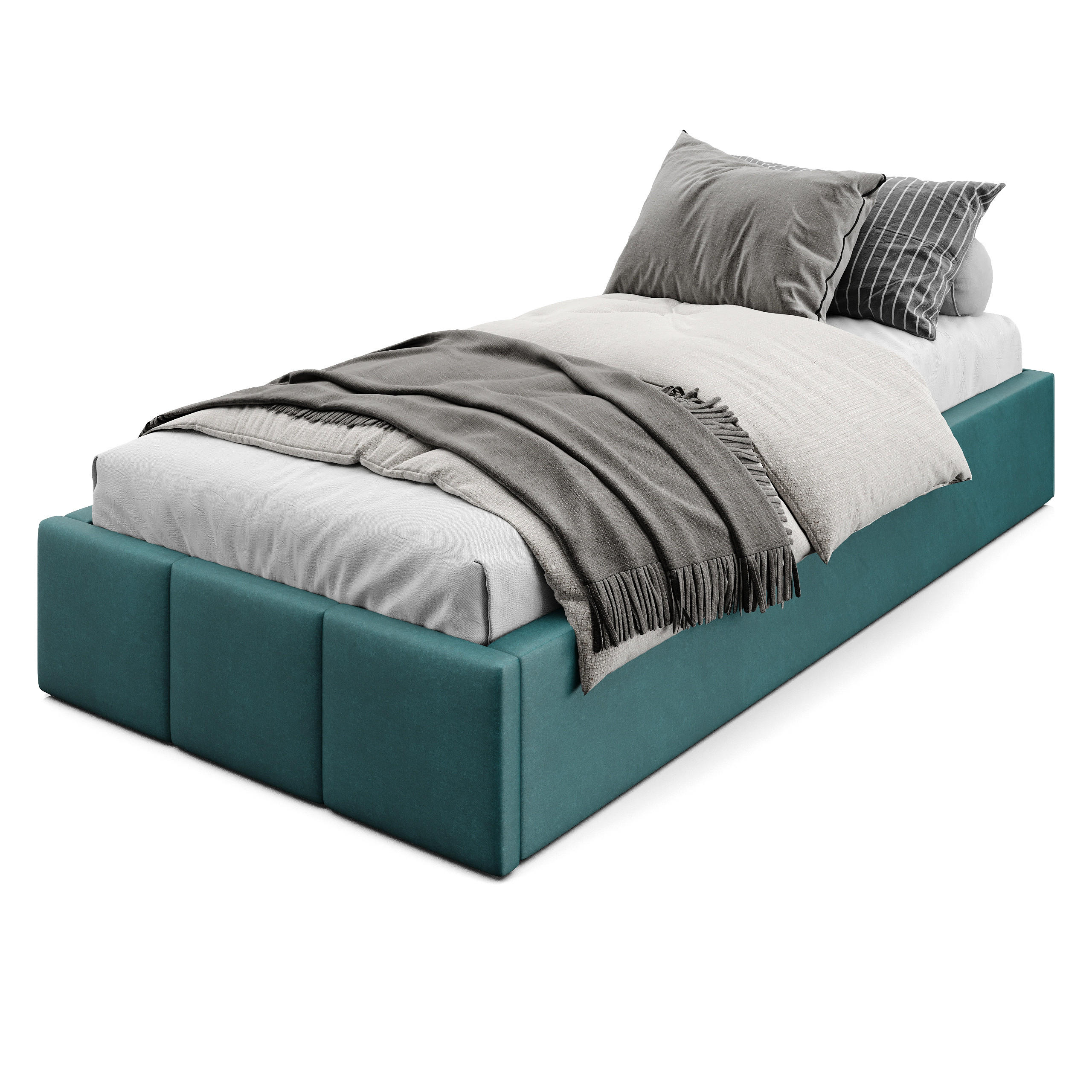 POLSTERBETT für Schlafzimmer Bett mit Stauraum Türkis 90x200cm - Türkis, Holzwerkstoff/Textil (90/200cm) - Muralo