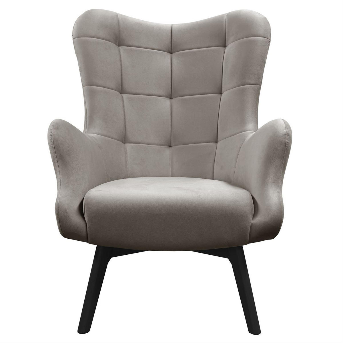 SESSEL SAND mit schwarzen Beinen - Schwarz/Grau, Textil (80/105/86cm) - Lookway