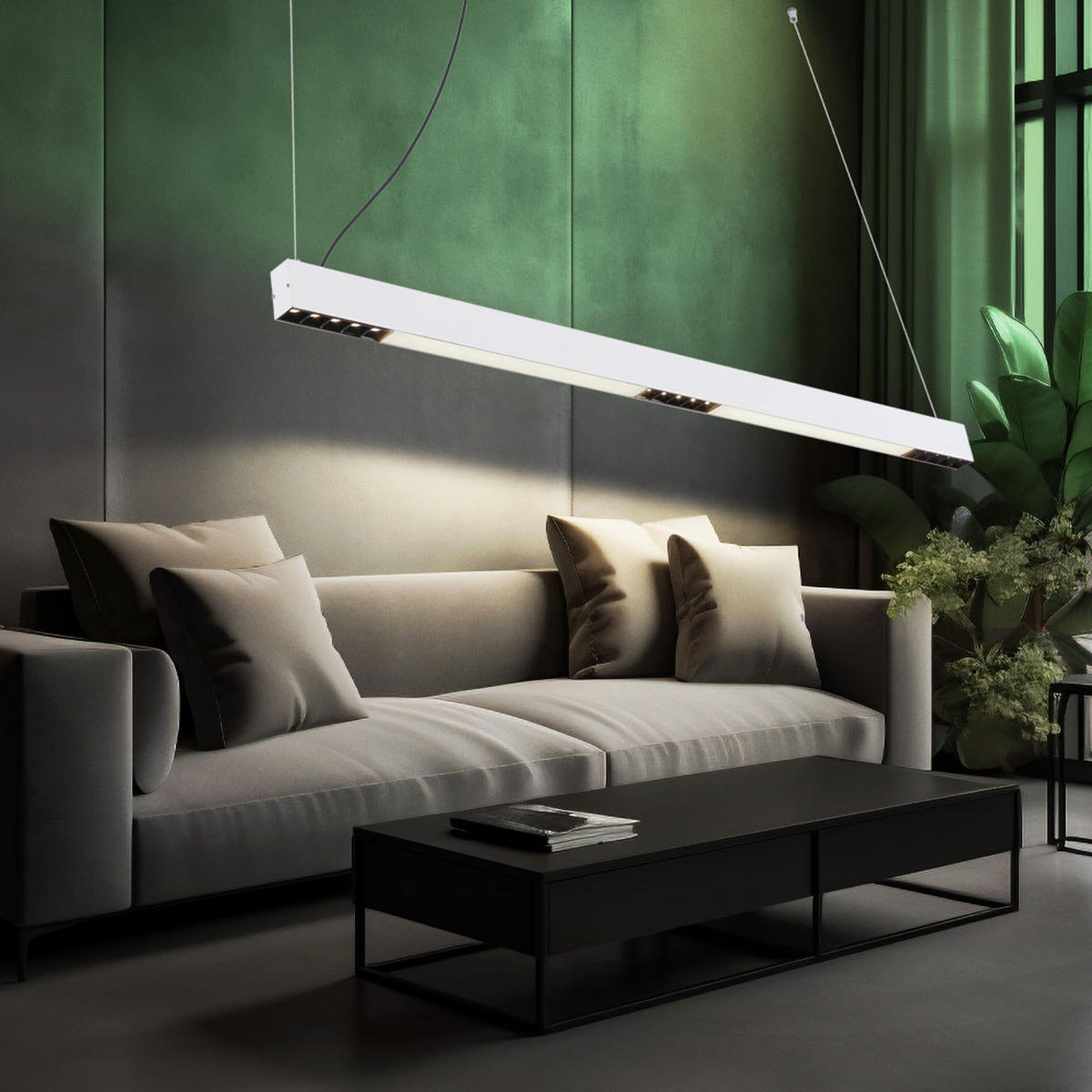 LED HÄNGELEUCHTE Glas Weiß matt - Weiß, Glas (120/3.5/100cm) - Globo Lighting