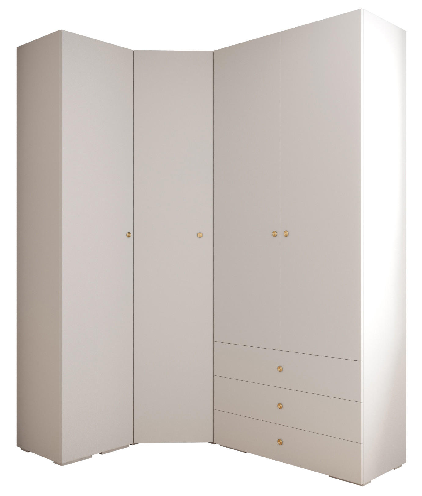 GARDEROBEN-SET 236,7/181,7/47 - Goldfarben/Weiß, Holz/Kunststoff (181.7/236.7/47cm) - Abiks Möbel