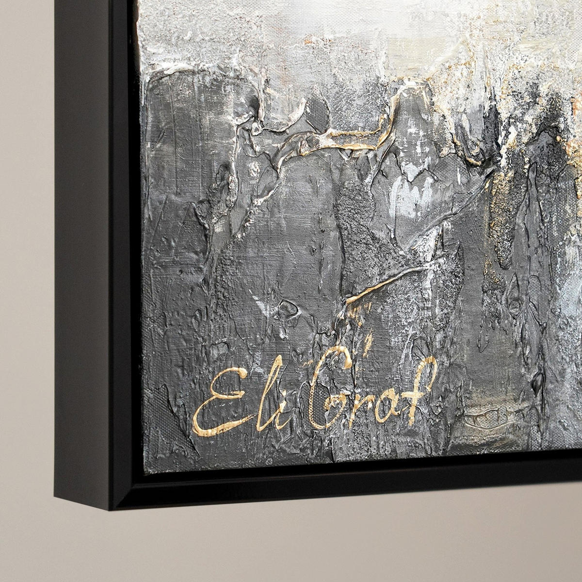 GEMÄLDE Farbmagie Schattenfugenrahmen Schwarz 140x70 cm - Schwarz, Holz (140/70cm) - YS-art gallery