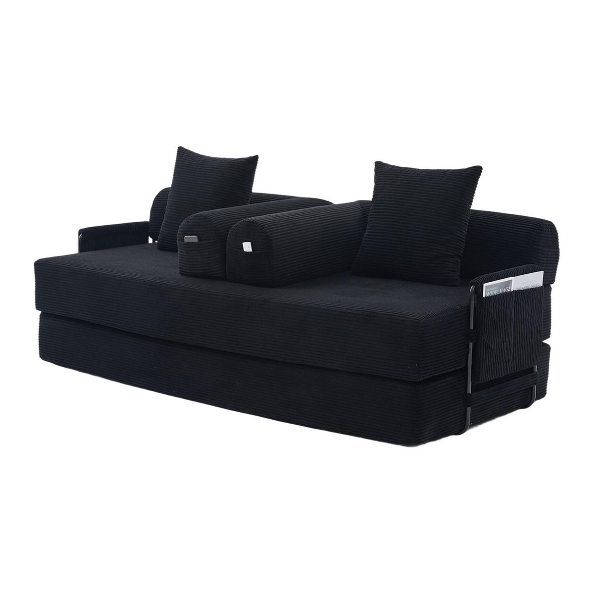 SCHLAFSOFA 200/94/67 cm Schwarz - Schwarz, Textil (94/67/200cm)