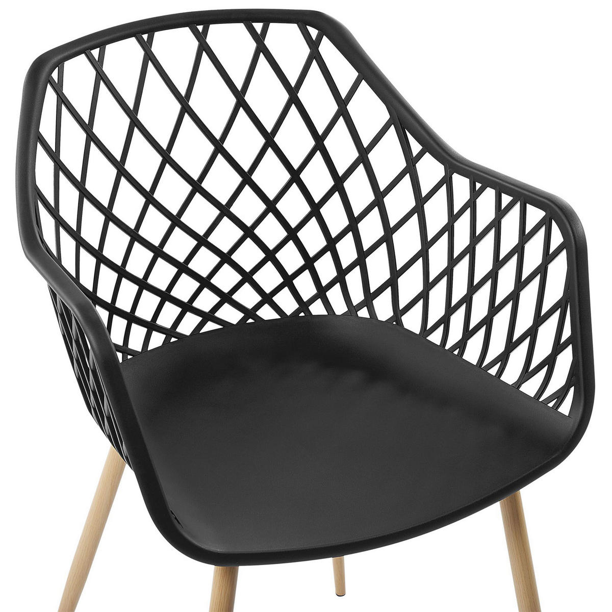 ESSZIMMERSTUHL 2er-Set Kunststoff Schwarz Nashua - Schwarz, Kunststoff/Metall (50/86/51cm) - Beliani