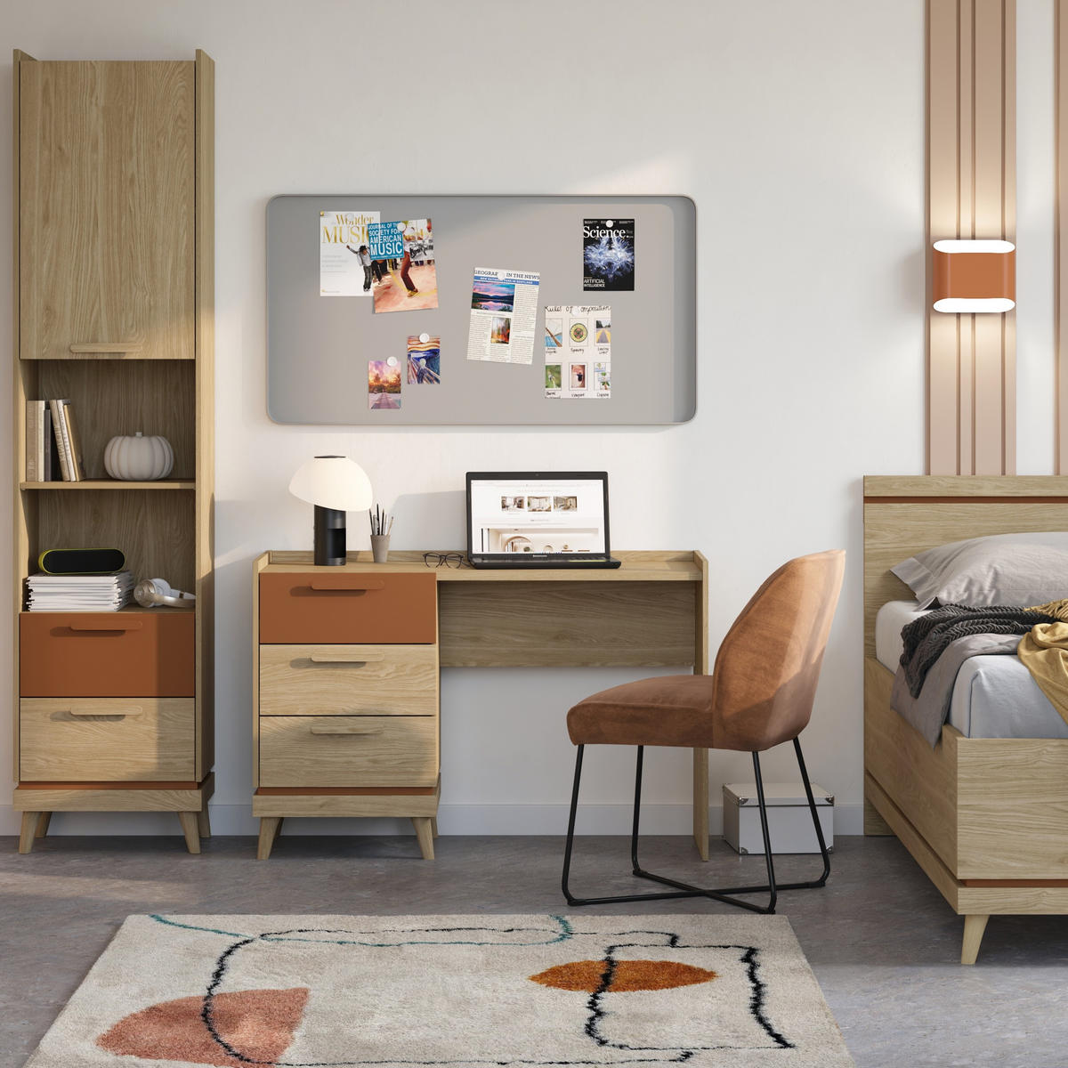 SCHREIBTISCH ACARA 120x50x79,5 cm Bürotisch Computertisch, Eichefarben - Eichefarben, Holzwerkstoff (50/120/79.5cm) - MASSENO