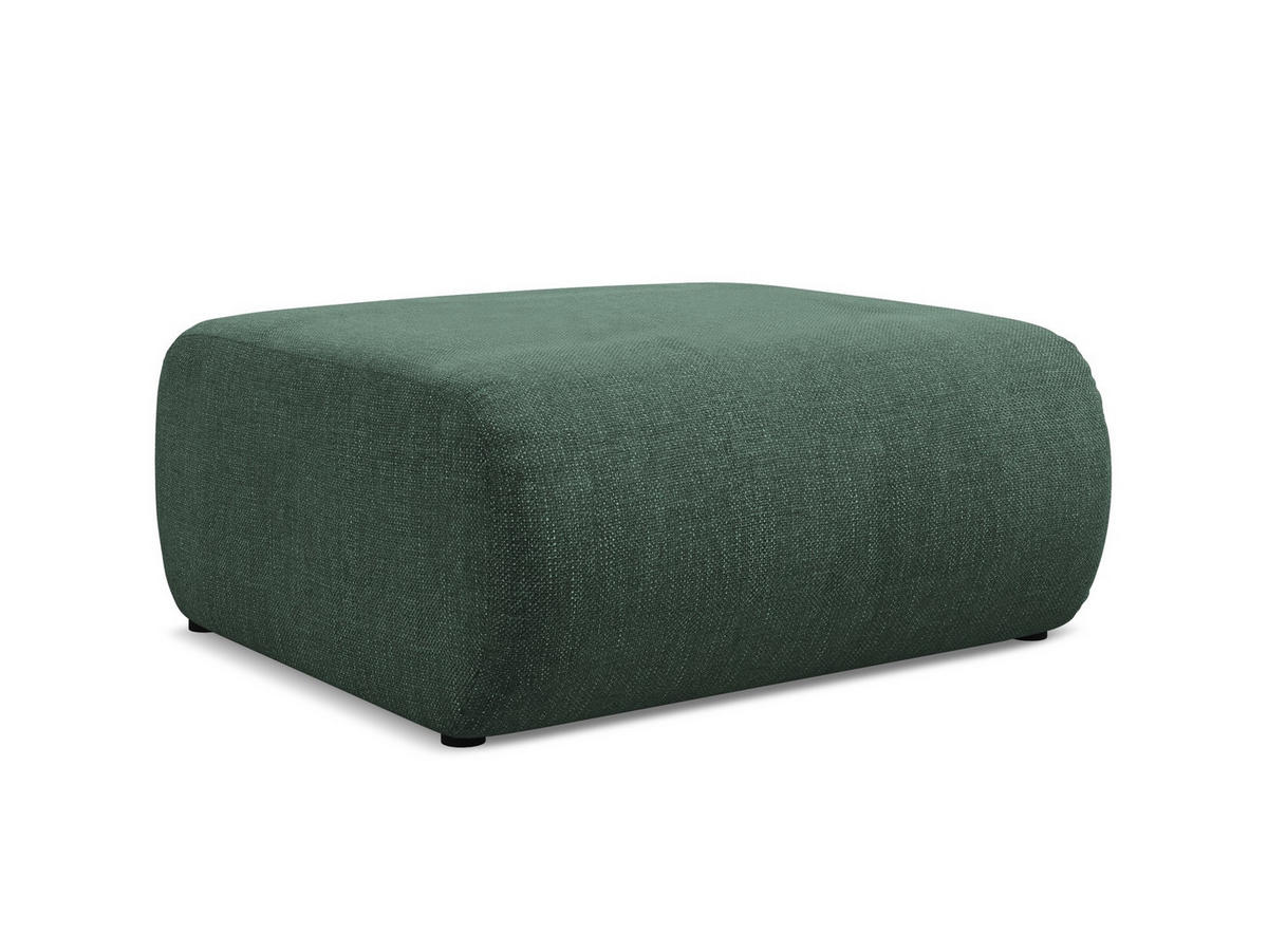 POUF Chenille Stoff Grün - Schwarz/Grün, Kunststoff/Textil (94/40/89cm) - Makamii
