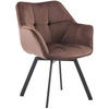 ESSZIMMERSTUHL Samt braun - Schwarz/Braun, Textil/Metall (60/81/59cm) - CLP