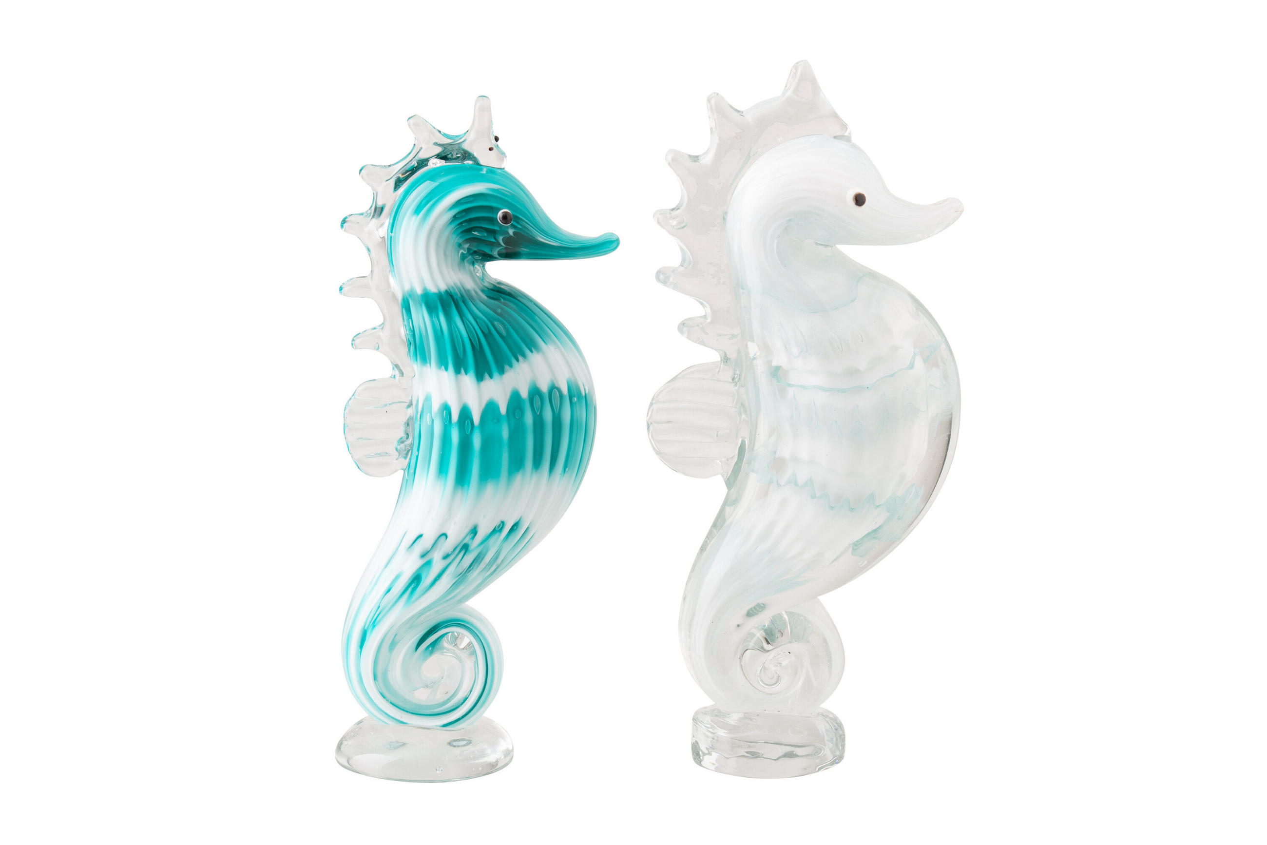 BRIEFBESCHWERER SEAHORSE (2ER SET) - Blau, Glas (10.4/11.2/20cm) - J-Line