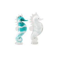 BRIEFBESCHWERER SEAHORSE (2ER SET) - Blau, Glas (10.4/11.2/20cm) - J-Line
