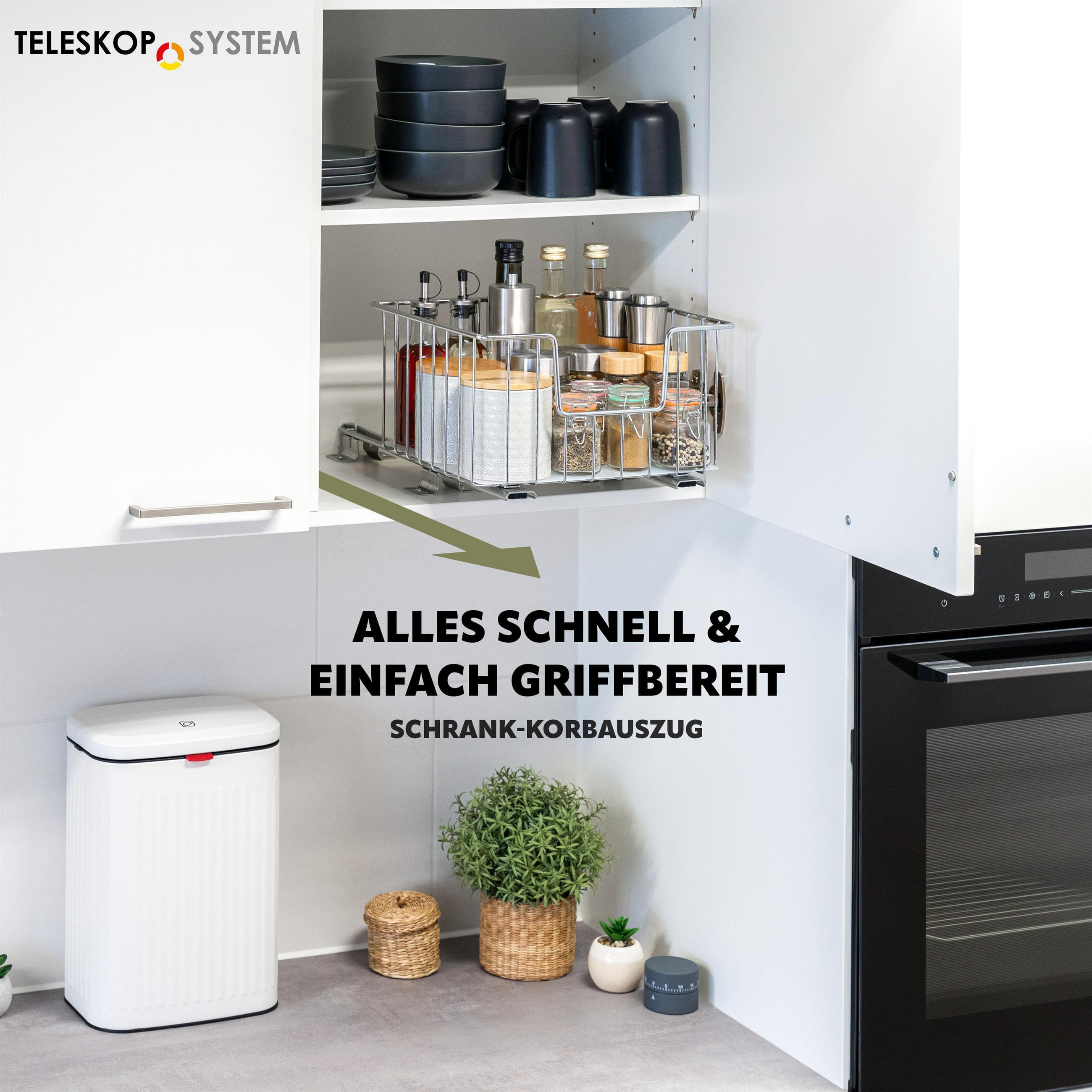 KORBAUSZUG, silber - Chromfarben, Metall (30/20/28.5cm) - bremermann