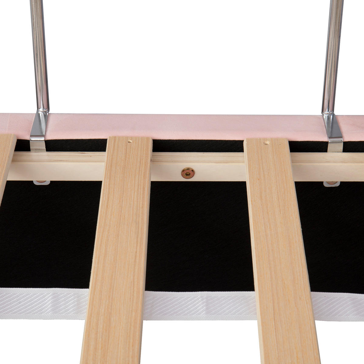 POLSTERBETT 140/200 cm in Rosa mit LED, offenem Stauraum und flexiblen Kopfstützen aus Samt, niedriges Design - Schwarz/Rosa, Holzwerkstoff/Textil - STILVORA