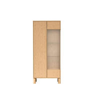 VITRINE Sanden Eiche, zweitürige höhe Glasvitrine - Eichefarben, Holzwerkstoff (89/197/41cm) - Bettso