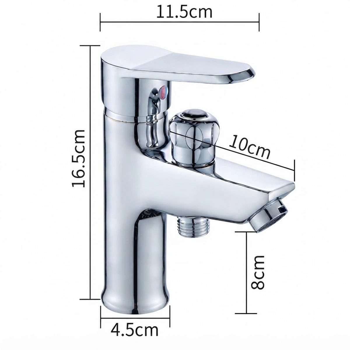 BADEZIMMERARMATUR, 16,5 x 11,5 cm, silber - Silberfarben, Metall (24/7/16cm) - Vallsero