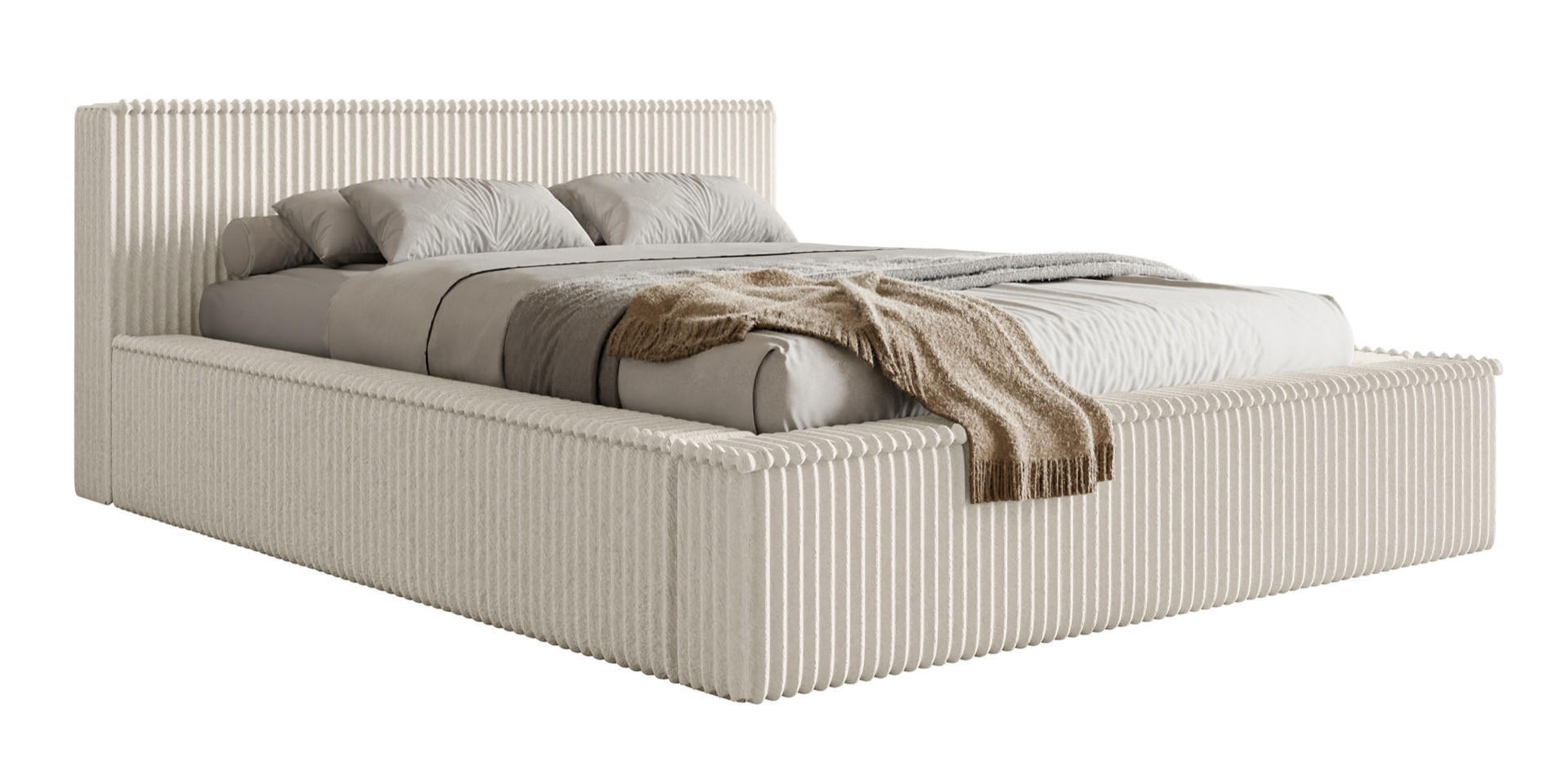 POLSTERBETT AFFOLIO Creme 180x200 cm - Creme/Schwarz, Kunststoff/Textil (180/200cm) - Selsey