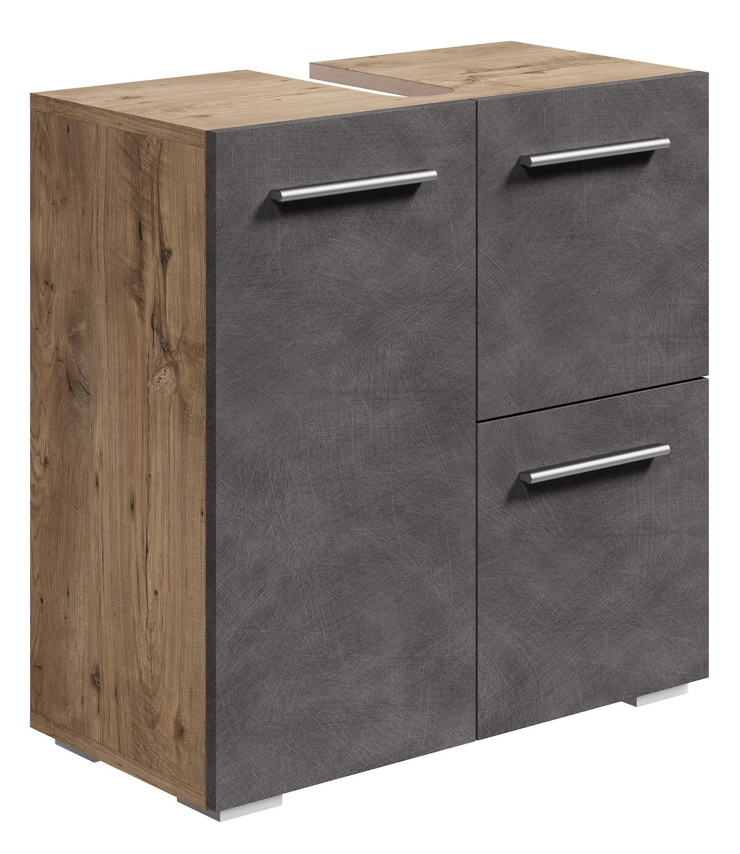 WASCHBECKENUNTERSCHRANK Mars Kastanien Eiche / Grau - 60 x 30 x 60 cm - Eichefarben/Grau, Holz (60/60/30cm) - Badplaats