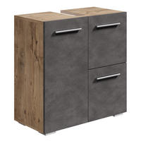 WASCHBECKENUNTERSCHRANK Mars Kastanien Eiche / Grau - 60 x 30 x 60 cm - Eichefarben/Grau, Holz (60/60/30cm) - Badplaats
